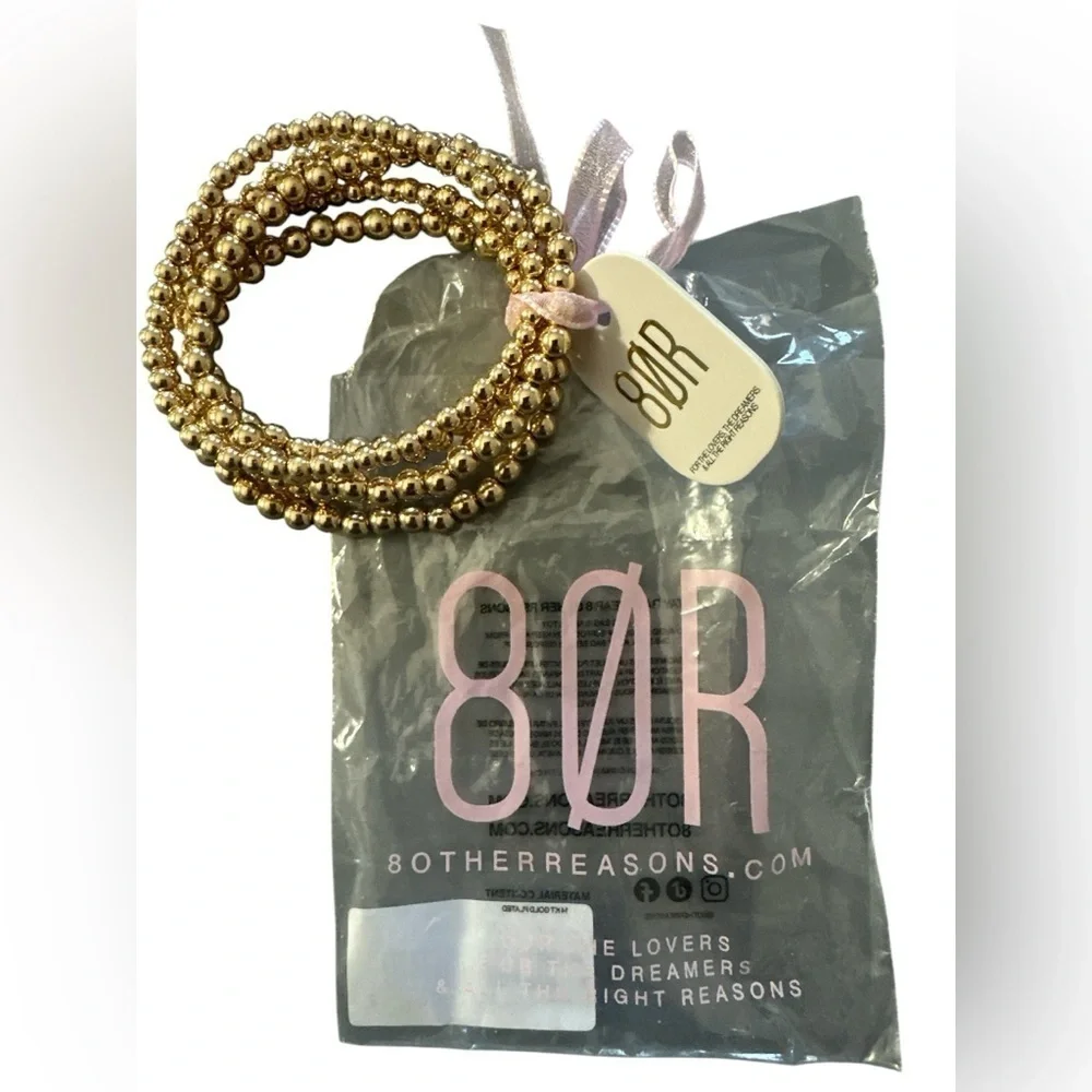 8 Other Reasons Gold Beaded Bracelets NWT